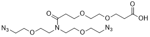 N,N-Bis(PEG1-azide)-N-PEG2-acid