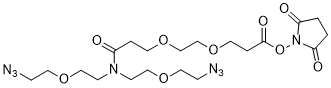 N,N-Bis(PEG1-azide)-N-PEG2-NHS ester