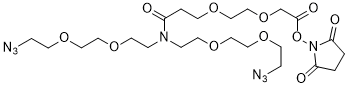 N,N-Bis(PEG2-azide)-N-PEG2-ethanoic NHS Ester