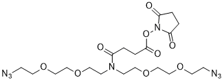 N,N-Bis(PEG2-azide)-N-4-oxo-butanoic NHS ester