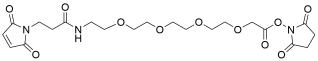 Mal-propionylamido-PEG4-NHS acetate