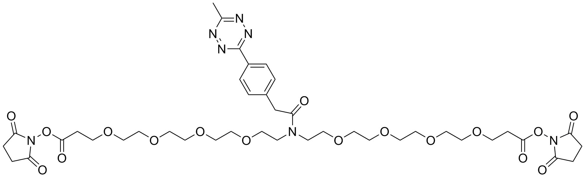 Methyltetrazine-amido-N-bis(PEG4-NHS ester)