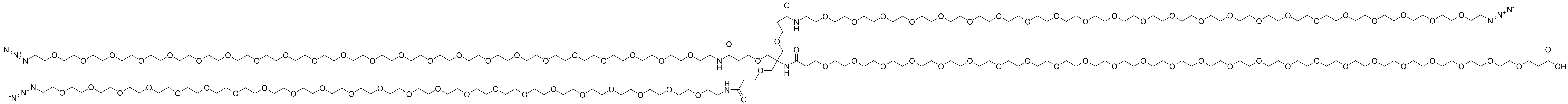 Acid-PEG25-Amide-Tri(3-methoxypropanamide-PEG23-Azide) Methane
