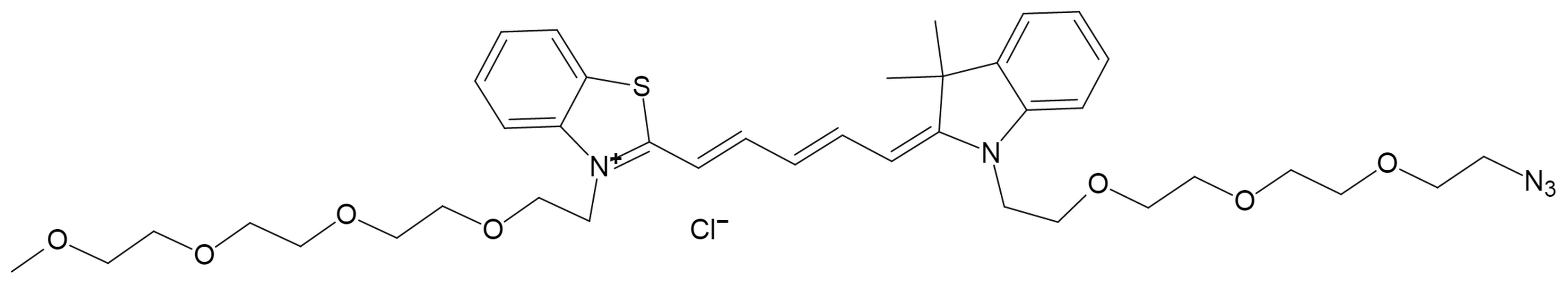 N-(azide-PEG4)-3,3-Dimethyl-3H-indole-N'-(m-PEG3)-Benzothiazole Cy5